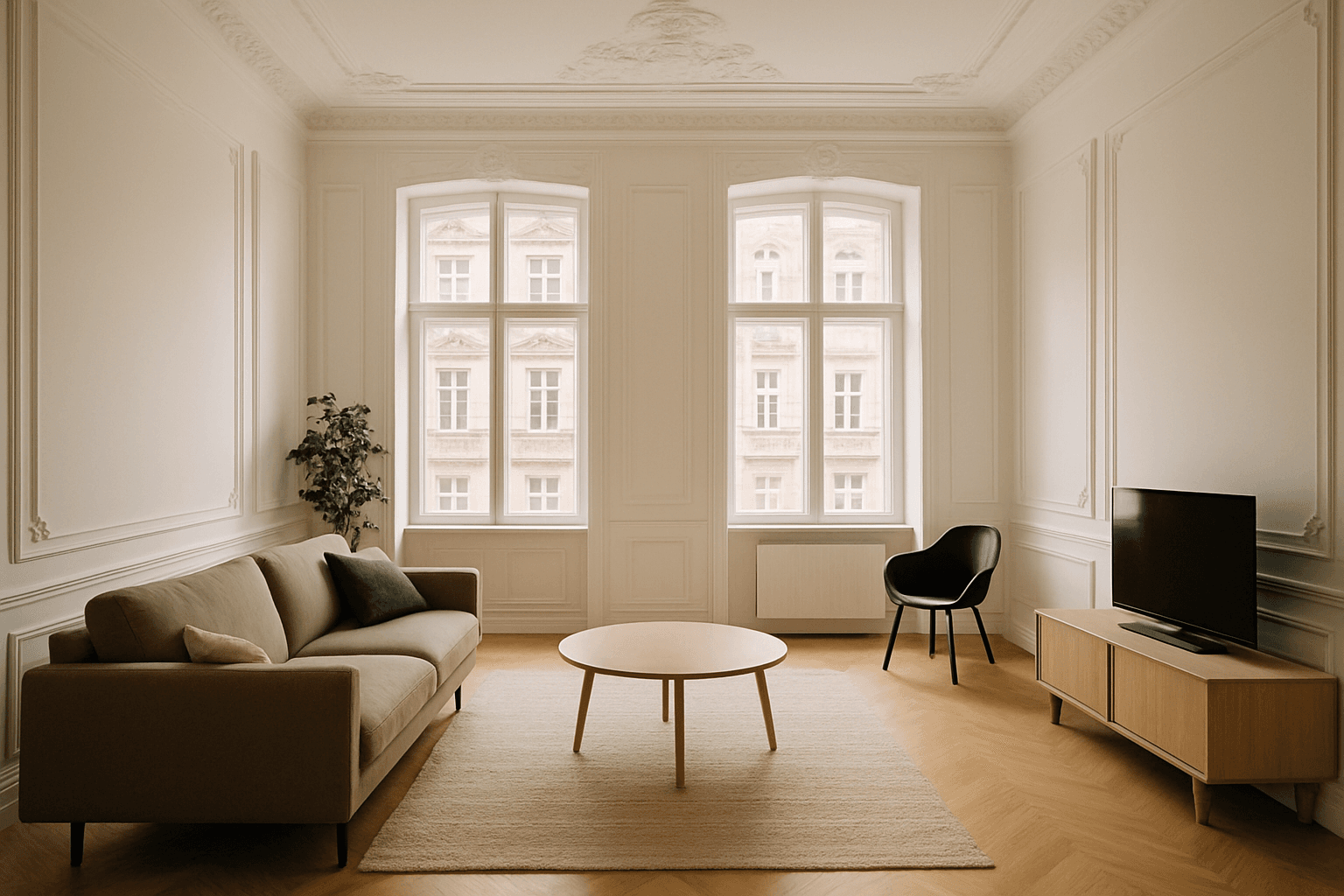 Altbauwohnung mit Stuck und Parkett Bild 2